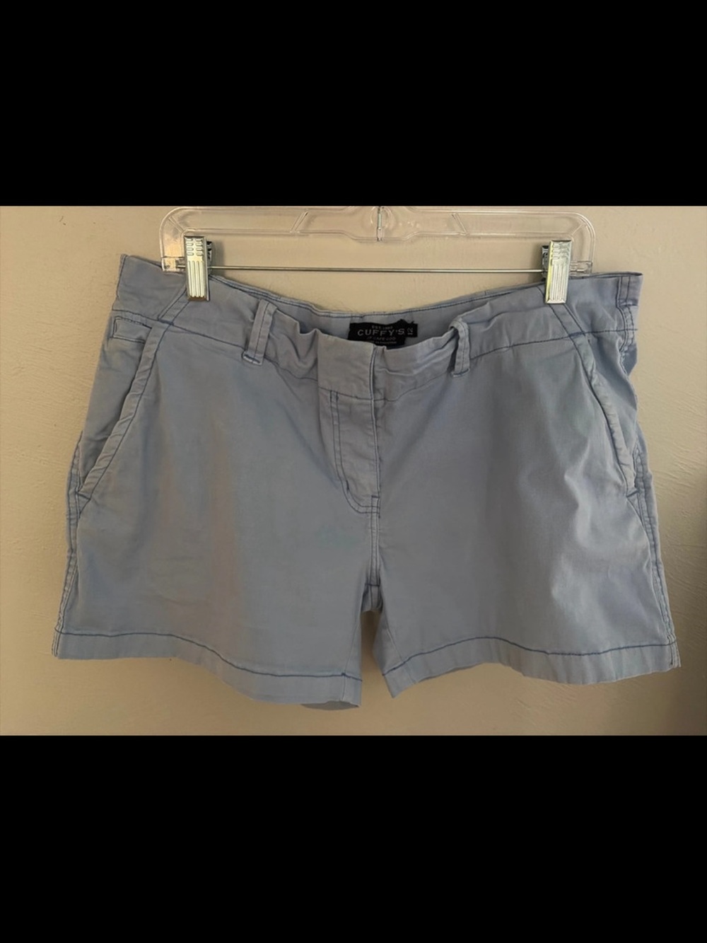 Cuffed Light Blue Women's Chino Bermuda Shorts